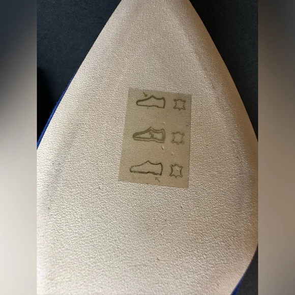 Manolo BLAHNIK MAYSALEPUMPFLAT Blue Suede Size 35 1/2 - Picture 10 of 17